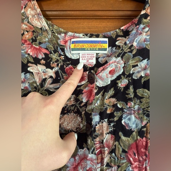 Vintage Bryn Connelly Floral A Line Dress - Picture 3 of 5